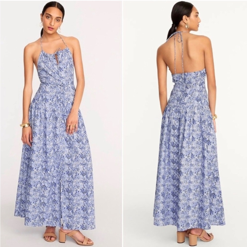 J. Crew Collection Anguilla Halter Maxi Dress